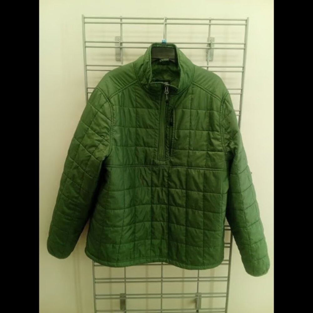Land's End Green Men Quilted Half Zip Pullover Jacket Size Large 42-44